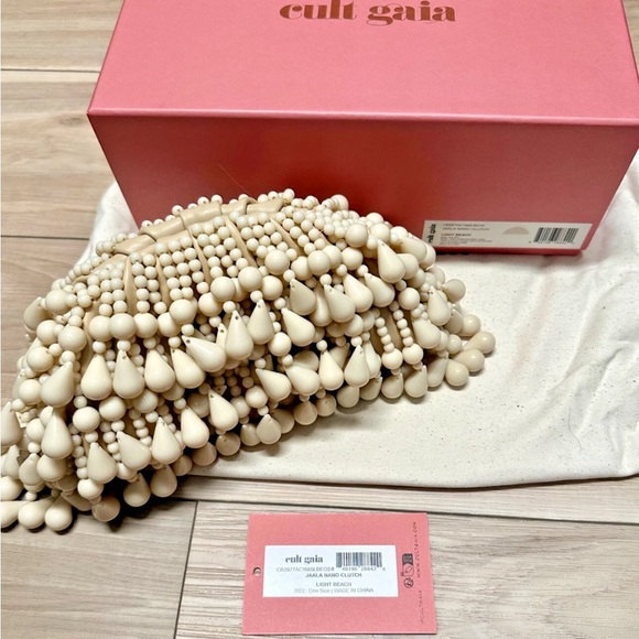 cult gaia Handbags - Cult Gaia Ivory Beaded Handbag